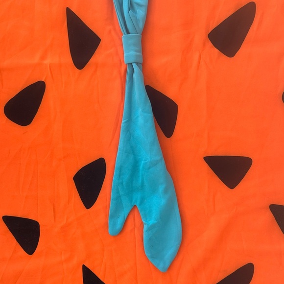 Spirit Men's Stone Age Costume - Orange and Blue‎ - Picture 10 of 11